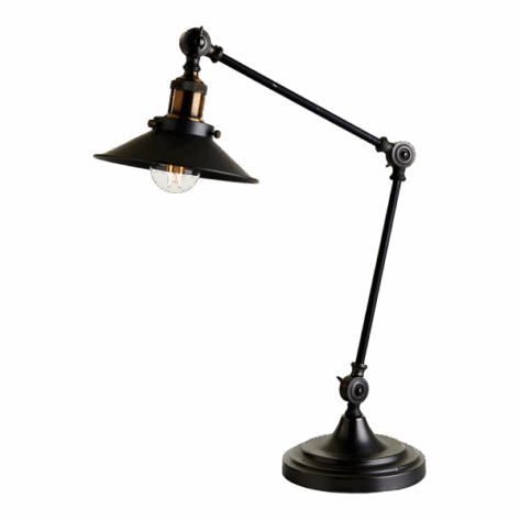 Athen Bordlampe E27 Sort Antikk