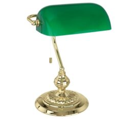 MS Banker Bordlampe E27 Messing/Grønt