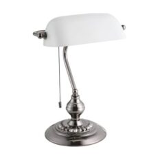 Banker Bordlampe E27 Sort Krom/Hvit