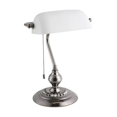 Banker Bordlampe E27 Sort Krom/Hvit