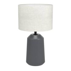 Capalbio Bordlampe E27 Grå Lin Skjerm