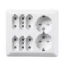 ELKO Multistikkontakt 2+6 europlugg påvegg RH