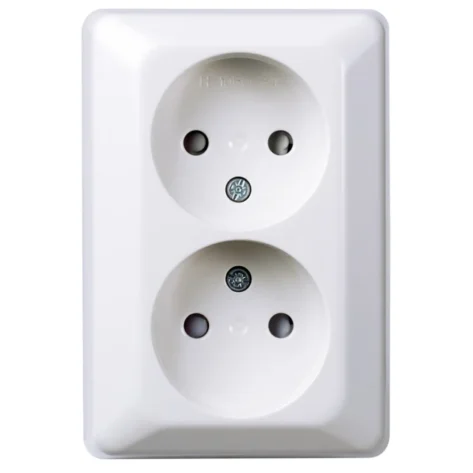 ELKO Dobbel stikkontakt påvegg uten jord RH