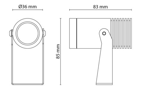 SG Hovden Micro Grafitt 36° 2700K ip67