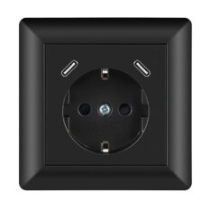 NP Innfelt Enkel Stikkontakt 2 x USB C Sort Jord