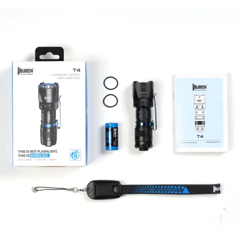 Wuben T4 Taktisk Lommelykt Sort - 850 Lumen_8