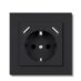 NP Innfelt Enkel Stikkontakt Jord 2 x USB A Sort