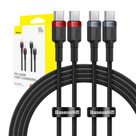 Baseus Cafule USB-C 100W 2m 2st Rød - Sort_9