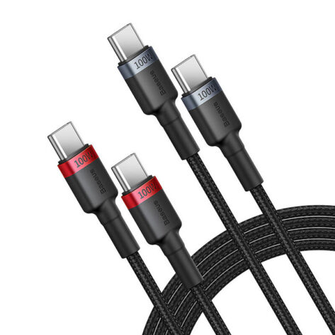 Baseus Cafule USB-C 100W 2m 2st Rød - Sort_1