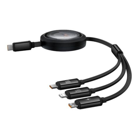 Baseus Free2Draw 3i1 Kabel USB-C, Lightning, Micro 100W 1.1m Sort_1