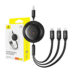 Baseus Free2Draw 3-i-1 Micro USB,Lightning,USB-C 3.5A 1.1m Sort_8