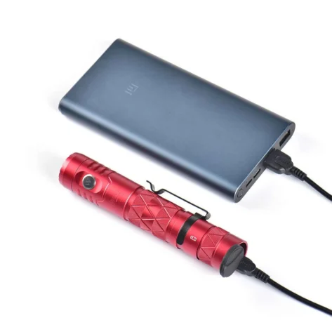 Wuben E12R PowerBank Lommelykt Rød - 1200 Lumen_6