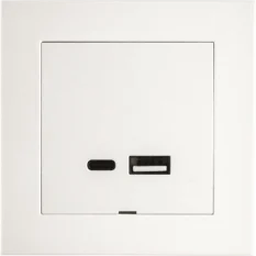 SG USB A+C 3A Lader Innfelt Hvit