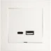 SG USB A+C 3A Lader Innfelt Hvit