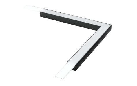 SG StripLine 1,8m Sort profil hjørne