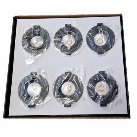 R-Line Eris 360 8W 2700K Downlight Sort - 6PK