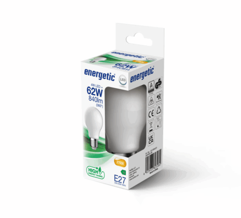 Energetic 2.3W LED-Pære A-Class E27 A60 4000K 485LM