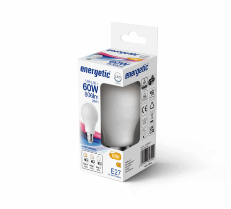 Energetic E27 A60 Step-dim 2700K 806LM