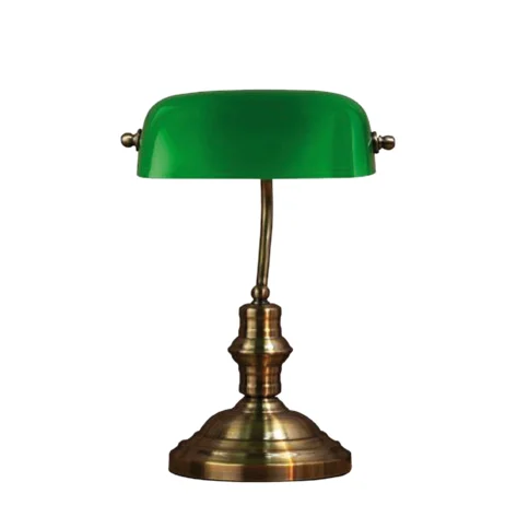 Markslöjd Bordlampe BANKERS 42 cm – Oksid/Grønn