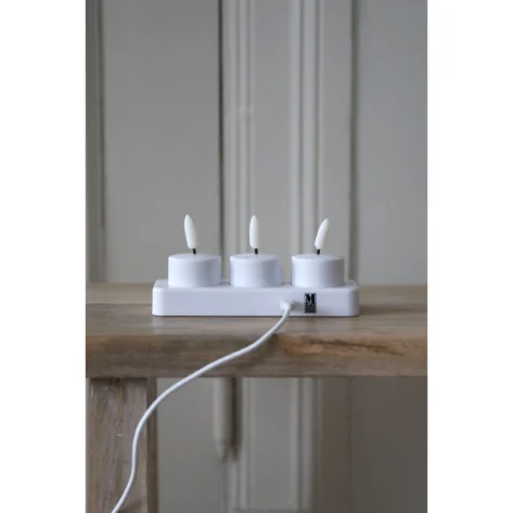 Markslöjd TEA Light Candle 3-pk – Oppladbare LED-telys Hvit