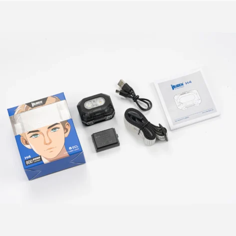 Wuben H4 – Ultralett Vanntett Hodelykt IP68 800LM Sort_9