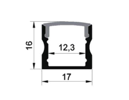 TL Aluminiumsprofil 1715B Profilsett 2m Hvit1