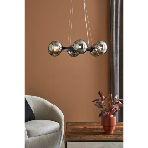 Markslöjd Circle Takpendel 6L – Sort-Røk