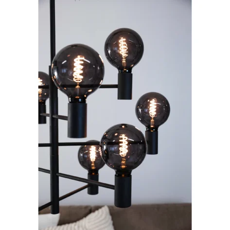 Stor Pendellampe Sort 10 lyspunkter – Paris fra Markslöjd