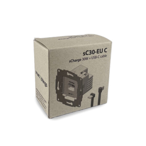 sCharge innfelt strømforsyning 30W USB-C