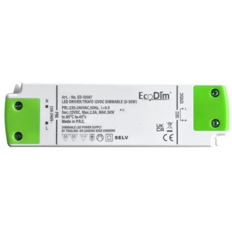 EcoDim 12V LED Trafo Dimbar 0–30W ED-10067