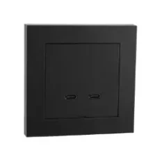 SG USB-C vegglader 2x 60W sort – dobbel lader innfelt