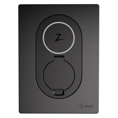 Zaptec Go Frontdeksel Asfalt Sort – Stilrent design