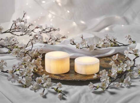 Unison Marble L Bordlys Hvit Marmor – timer_6