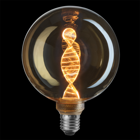 Unison DNA Globe Filamentpære 125mm Gull E27 3.6W 1800K – 3-stegs