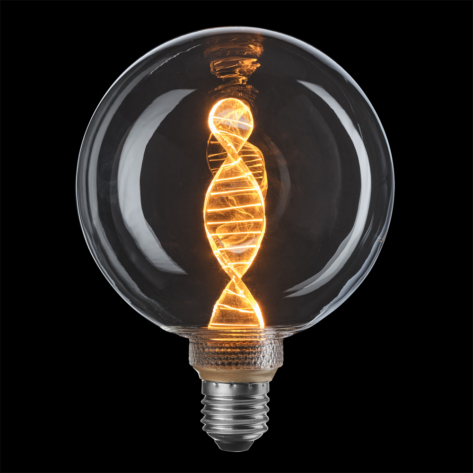 Unison DNA Globe dekorpære 125mm Klar E27 3.6W 1800K – 3-steg