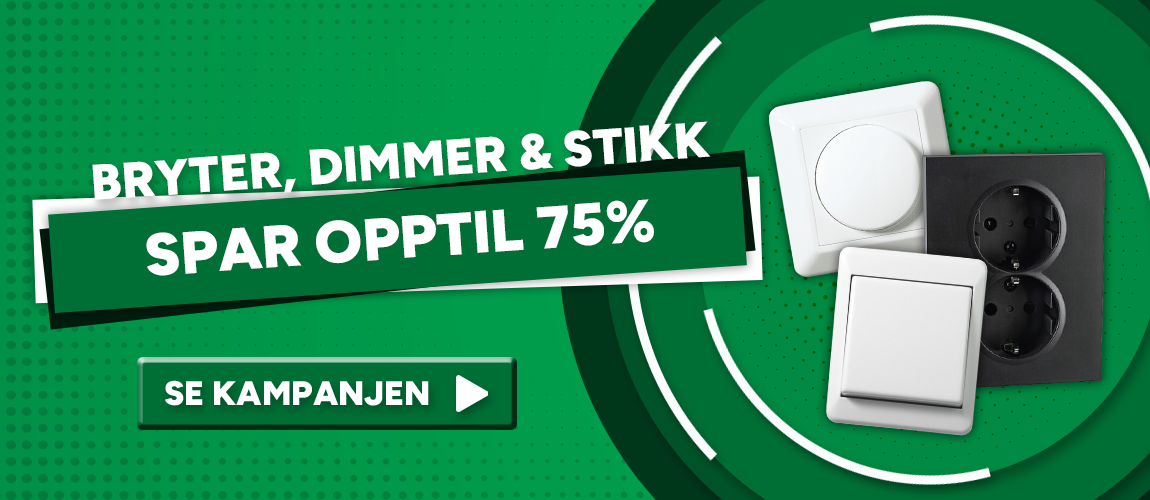 Bryter, dimmer & stikk