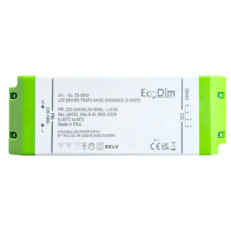 EcoDim LED Driver 24V DC Dimbar 0–200W ED-10101