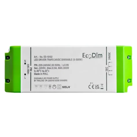EcoDim LED trafo 24V DC Dimbar 0–300W ED-10102