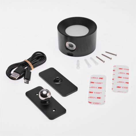 Oppladbar vegglampe LED sort dimbar Batteri_3
