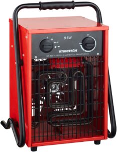 Malmbergs varmluftsvifte 5kW 230V – byggvifte med stativ