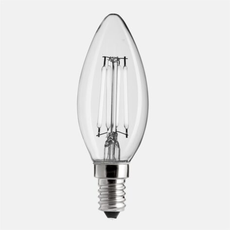 UNI-WHITE Kronelys Klar E14 4W 2700K Dimbar