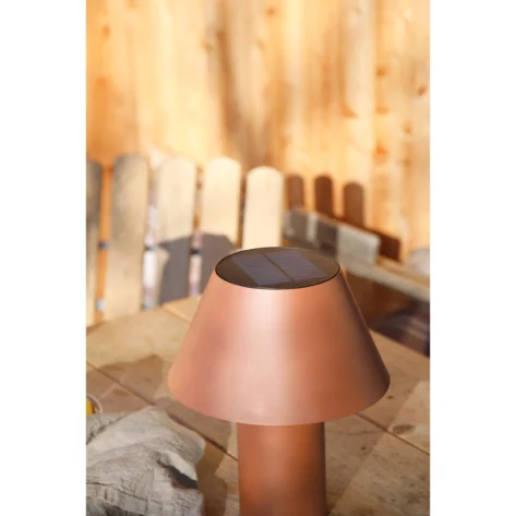 Markslöjd VIVO brun – solcelle bordlampe for utebruk