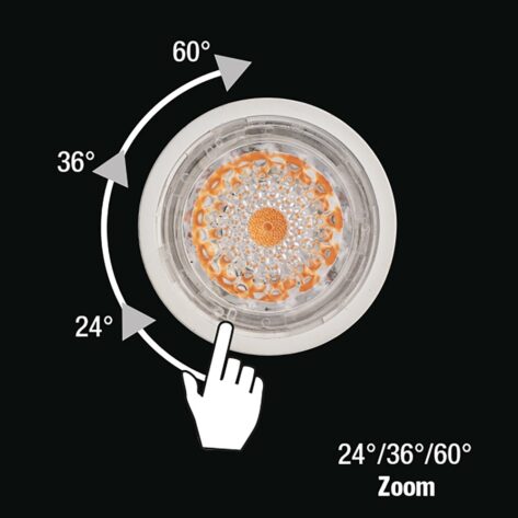 Unison LED GU10 Zoom 7W dimbar 24° 36° 60°_3