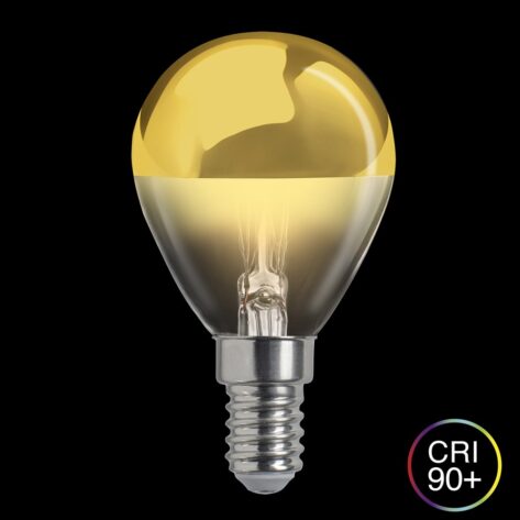 Hidden Light toppforspeilet klot gull E14 4W 2700K dimbar