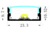 NP 2310Aluprofil 2M LED Profil 23.5x10.5mm 2m