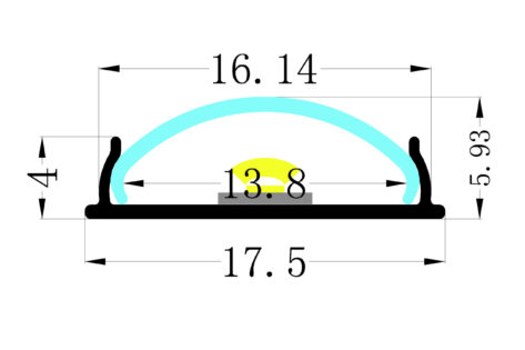 NP 1806 Lav Aluprofil LED 17.5x6mm 1M