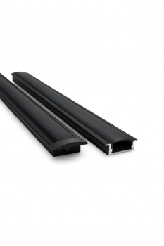 NP 1708A Sort Aluprofil LED Strip 23x7mm 1M