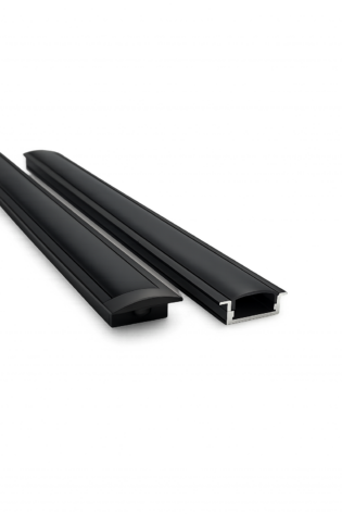 NP 1708A Sort Aluprofil LED Strip 23x7mm 1M