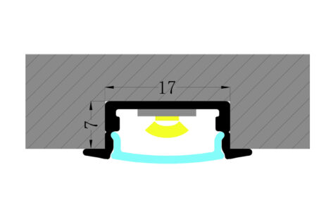 NP 1708A Sort Aluprofil LED-Strip 23x7mm 2M