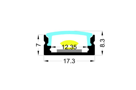 NP 1707-2 Aluprofil LED Stripe 17x9mm 1M